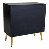 Chest of drawers Alexandra House Living Black Golden MDF Wood-4