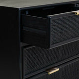 Chest of drawers Alexandra House Living Black Golden MDF Wood-3