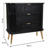 Chest of drawers Alexandra House Living Black MDF Wood 35 x 81 x 80 cm-1