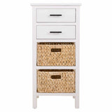 Chest of drawers Alexandra House Living White MDF Wood Natural Fibre 92 x 32 x 44 cm-8