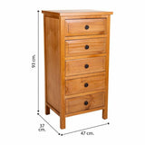 Chest of drawers Alexandra House Living Brown Pine MDF Wood 93 x 37 x 47 cm-1