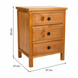 Nightstand Alexandra House Living Brown 62 x 37 x 47 cm-1