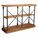 Shelve Alexandra House Living Brown Black Grey Iron Fir wood 35 x 79 x 120 cm-6