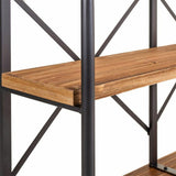 Shelve Alexandra House Living Brown Black Grey Iron Fir wood 35 x 79 x 120 cm-4