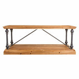 Centre Table Alexandra House Living Brown Black Grey Iron Fir wood 60 x 50 x 121 cm-6