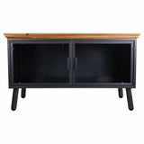 Occasional Furniture Alexandra House Living Brown Black Grey Glass Iron Fir wood 42 x 55 x 94 cm-6