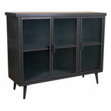 Sideboard Alexandra House Living Brown Black Grey Glass Iron Fir wood 33 x 79 x 102 cm-1