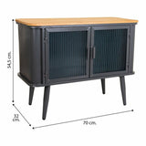 Occasional Furniture Alexandra House Living Brown Black Grey Glass Iron Fir wood 32 x 54 x 70 cm-1