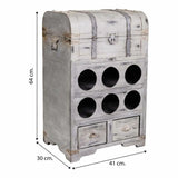 Bottle rack Alexandra House Living PVC Wood Metal 30 x 64 x 41 cm Chest-2