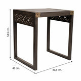 Side table Alexandra House Living Grey Golden 40 x 54 x 49 cm-1