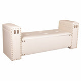 Bench Alexandra House Living White Polyurethane MDF Wood 40 x 52 x 130 cm-5