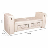 Bench Alexandra House Living White Polyurethane MDF Wood 40 x 52 x 130 cm-1