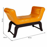 Bench Alexandra House Living Orange Polyurethane MDF Wood 40 x 65 x 90 cm-1