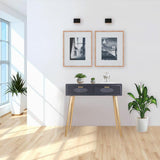 Hall Table with Drawers Alexandra House Living Grey Golden MDF Wood 41 x 78 x 82 cm-7