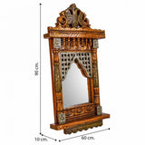 Wall mirror Alexandra House Living White Mango wood 7 x 71 x 31 cm-1