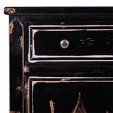 Console Alexandra House Living Black Metal Glass Fir wood MDF Wood 36 x 88 x 80 cm-4