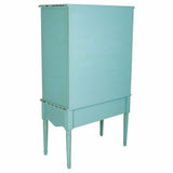 Cupboard Alexandra House Living Blue Glass Fir wood MDF Wood 42 x 140 x 80 cm-6