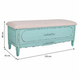 Bench Alexandra House Living Blue Sponge Fir wood MDF Wood 43 x 48 x 120 cm-1