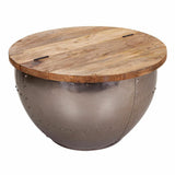 Centre Table Alexandra House Living Natural Iron Mango wood 68 x 44 x 68 cm-0