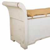 Bench Alexandra House Living White Cotton Mango wood 42 x 63 x 120 cm-3