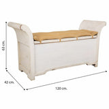 Bench Alexandra House Living White Cotton Mango wood 42 x 63 x 120 cm-1