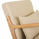 Rocking chair Alexandra House Living Cream Rubber Cotton Linen Wood 88 x 78 x 66 cm-3