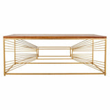 Centre Table Alexandra House Living Gold Natural Iron Fir wood MDF Wood 70 x 50 x 130 cm-5