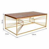 Centre Table Alexandra House Living Gold Natural Iron Fir wood MDF Wood 70 x 50 x 130 cm-1