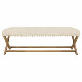 Bench Alexandra House Living Cream Rubber Wood 46 x 45 x 130 cm-5