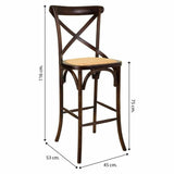 Stool Alexandra House Living Brown Rattan Birch 53 x 116 x 45 cm-1