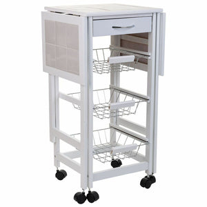 Kitchen Trolley Alexandra House Living White 37 x 79 x 91 cm-0