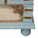 Chest Alexandra House Living Blue Mango wood 28 x 27 x 50 cm Traditional style-2