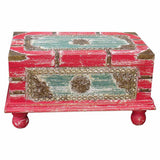 Chest Alexandra House Living Red Mango wood 28 x 27 x 50 cm Traditional style-0