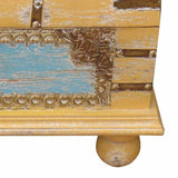 Chest Alexandra House Living Yellow Blue Mango wood 28 x 27 x 50 cm Traditional style-2