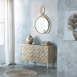 Wall mirror Alexandra House Living Gold Glass Iron MDF Wood 101 x 4 x 68 cm-7