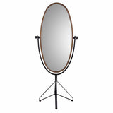 Free standing mirror Alexandra House Living Brown Golden Metal Mirror 57 x 163 x 66 cm-7