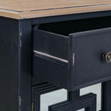 Hall Table with Drawers Alexandra House Living Black Glass Fir wood MDF Wood 36 x 72 x 83 cm-2