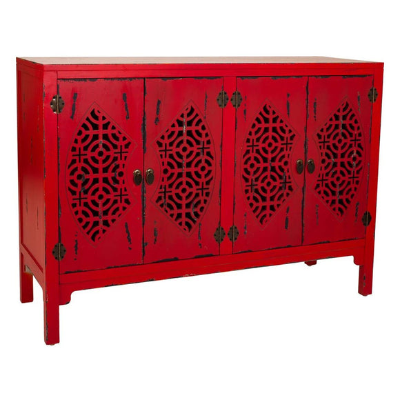 Sideboard Alexandra House Living Red Fir wood MDF Wood 40 x 86 x 120 cm-0