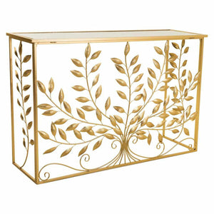 Hall Alexandra House Living Golden Metal Glass MDF Wood 40 x 80 x 120 cm-0