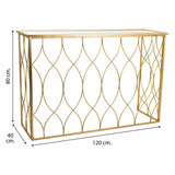 Hall Alexandra House Living Golden Metal Glass MDF Wood 40 x 80 x 120 cm-4