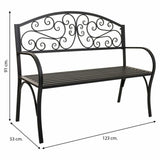 Bench Alexandra House Living Black Iron 53 x 91 x 153 cm-5