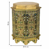 Stool Alexandra House Living Yellow Aluminium MDF Wood 11 x 42 x 38 cm-4