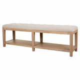 Bench Alexandra House Living Grey Cream 38 x 51 x 150 cm-4