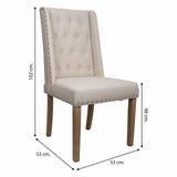 Dining Chair Alexandra House Living Cream 53 x 102 x 53 cm-5