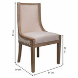 Dining Chair Alexandra House Living Cream 59 x 97 x 54 cm-4