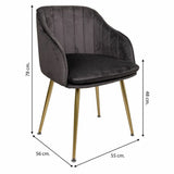 Dining Chair Alexandra House Living Grey 56 x 78 x 55 cm-4