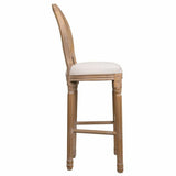 Stool Alexandra House Living Cream Rattan Rubber wood 42 x 121 x 48 cm-2