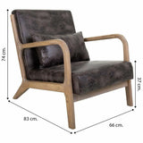 Armchair Alexandra House Living Brown Wood 83 x 74 x 66 cm-1