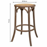 Stool Alexandra House Living Brown Rattan Rubber wood 38 x 75 x 38 cm-3