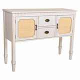 Sideboard Alexandra House Living White Rattan Fir wood 36 x 82 x 108 cm-0